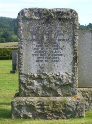 Gravestone at Buittle Cemetery.